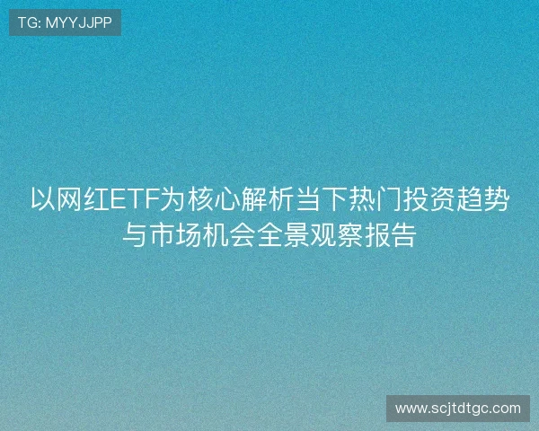 以网红ETF为核心解析当下热门投资趋势与市场机会全景观察报告